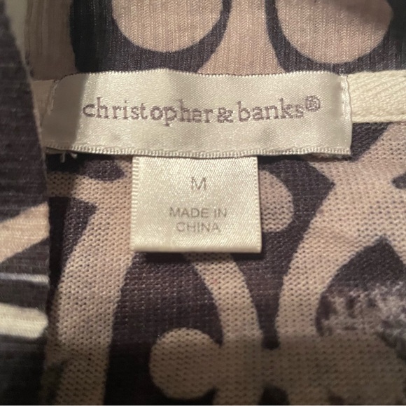 Christopher and Banks Full Zip Cardigan Sweater Bling and Bows Gray Pockets Med - Picture 3 of 9
